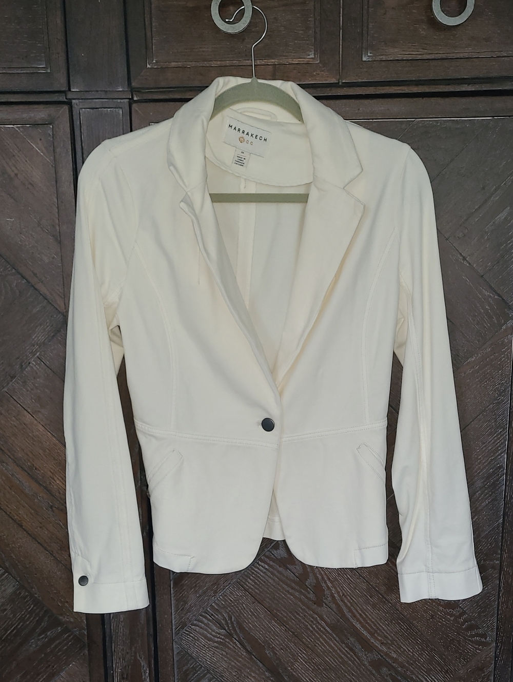 Cream Colored Stretch Jacket XS